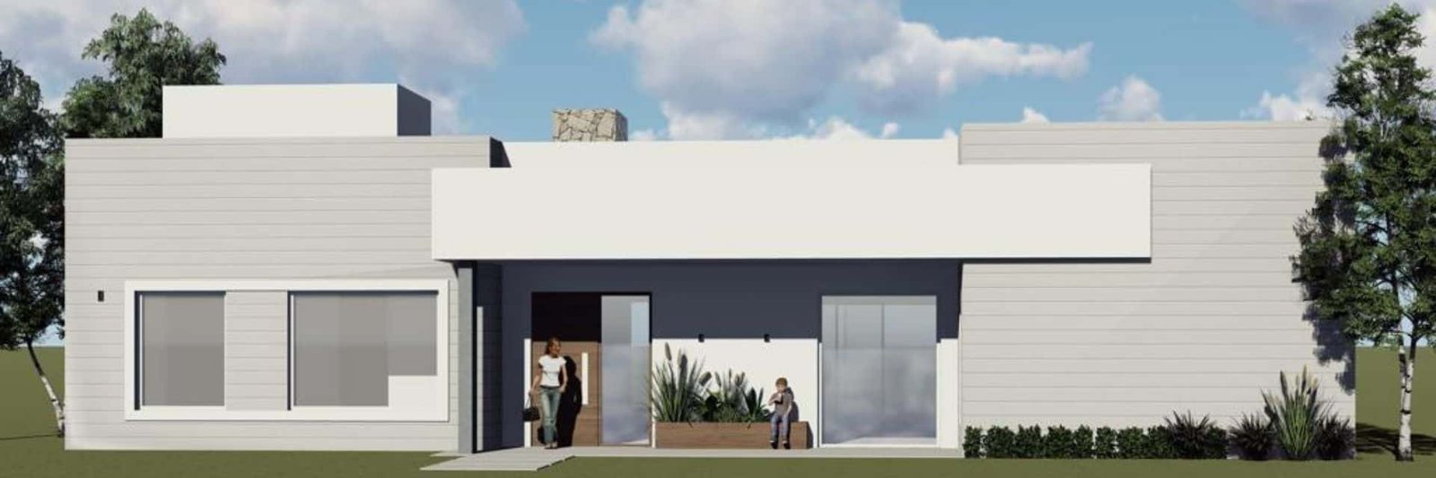 Render arquitectónico de vivienda