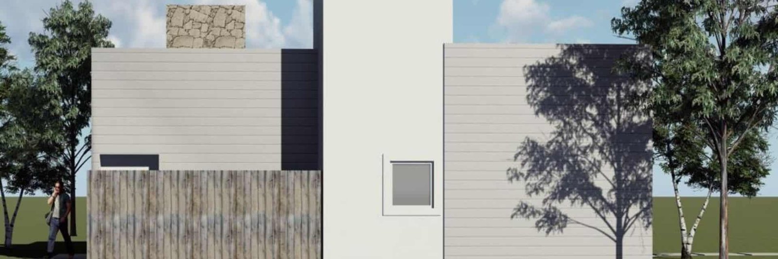 Render de fachada de vivienda