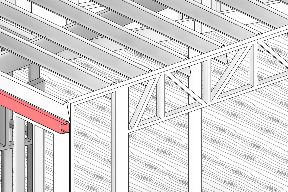 Detalle técnico de cercha y estructura de cubierta